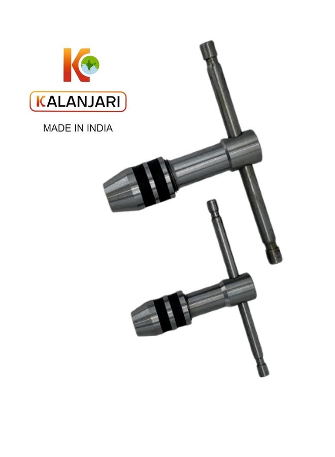 Kalanjari طقم مفاتيح ربط صنابير قابلة للتعديل بمقبض على شكل حرف T من كالينجاري - قطعتان M2-M6 / M6-M12 (من 1/8 بوصة إلى 1/4 بوصة إلى 1/4 بوصة إلى 1/2 بوصة) فك فولاذي صلب قابل للاستبدال - Image 2